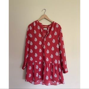 Red paisley blouse
